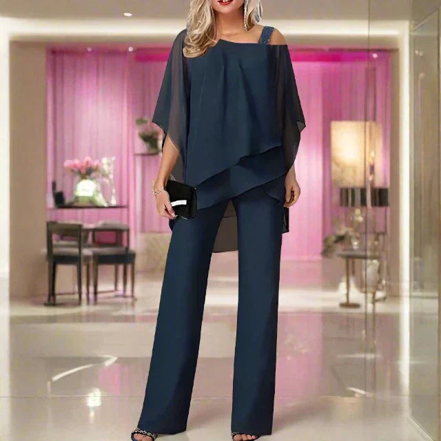 Velina Moda | Luxury Chiffon Set for Elegant Evenings