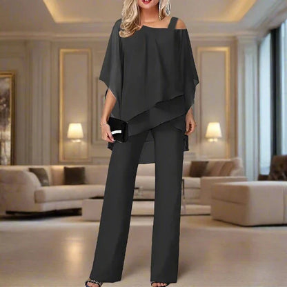 Velina Moda | Luxury Chiffon Set for Elegant Evenings