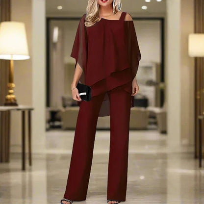 Velina Moda | Luxury Chiffon Set for Elegant Evenings