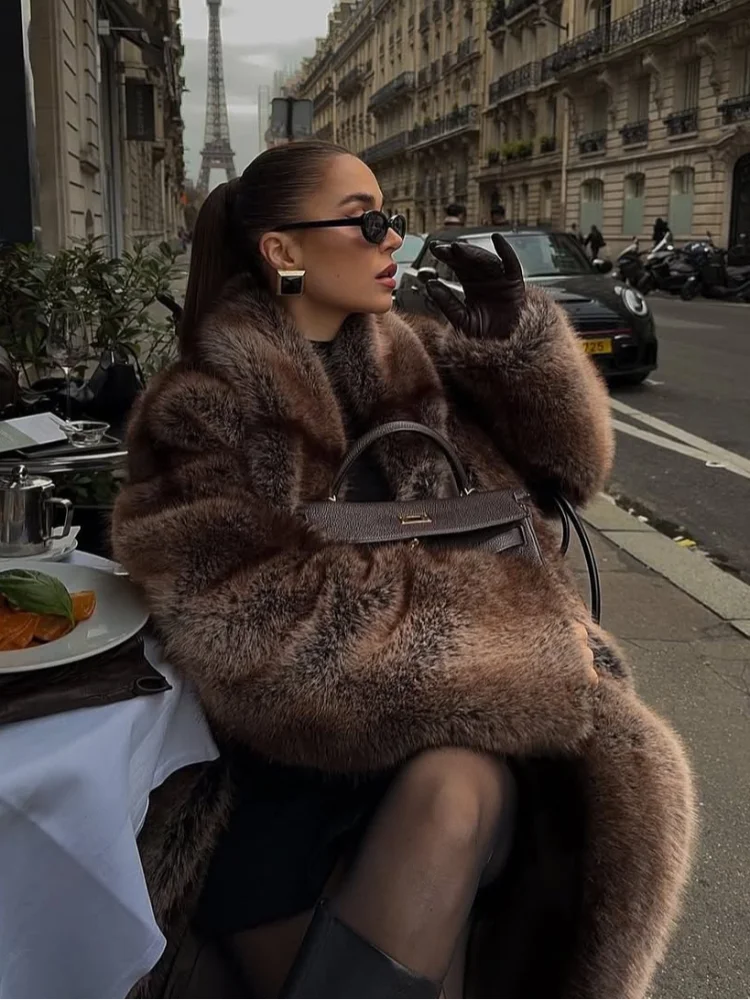 Velina Moda | Long Women's Jacket Faux Fur Women's Jacket Winter