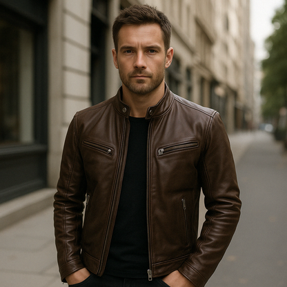 Velina Moda | Leather Jacket - Men's Fashion