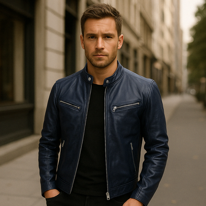 Velina Moda | Leather Jacket - Men's Fashion