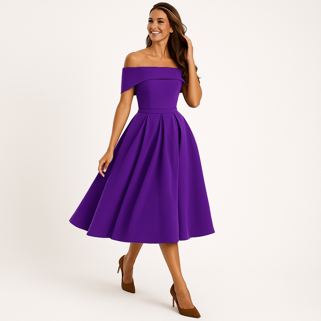 Gabriela - Vestido de fiesta de satén sin tirantes