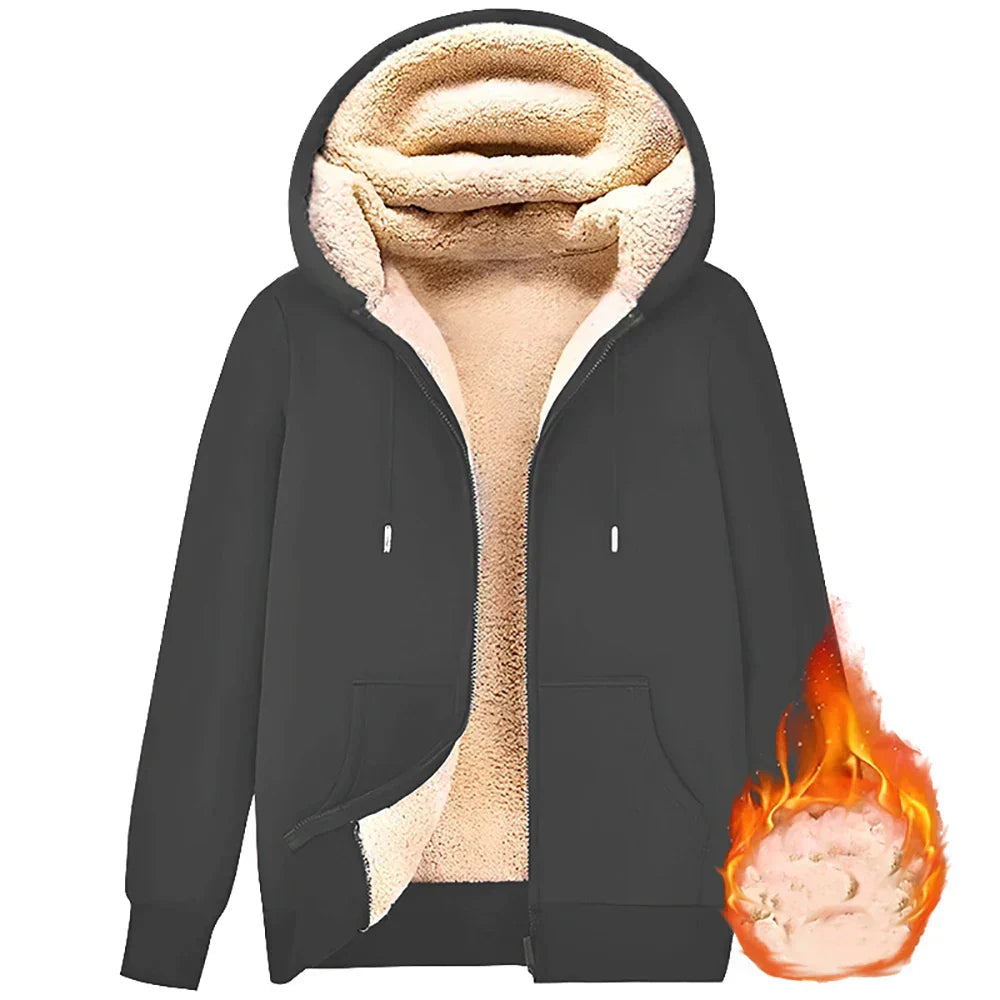 Velina Moda | Hoodie made of Lambswool - warm & soft sweatshirt with hood and plush lining for winter