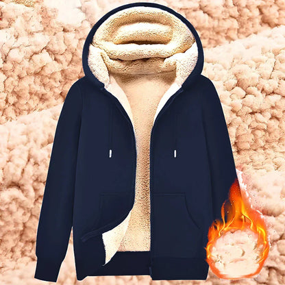 Velina Moda | Hoodie made of Lambswool - warm & soft sweatshirt with hood and plush lining for winter
