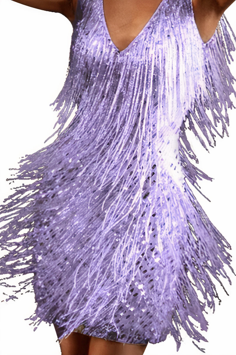 Iridescent tassel dress