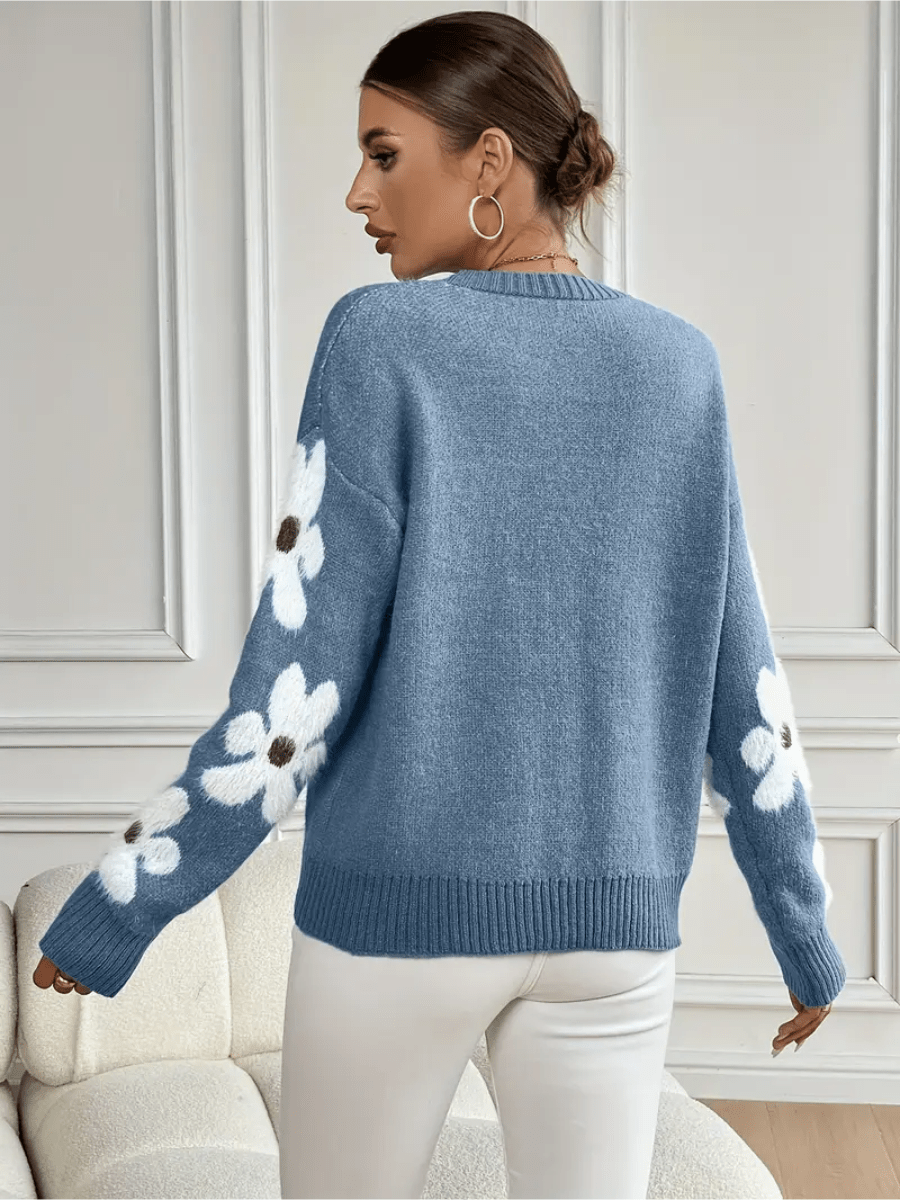 Velina Moda | Comfortable Floral Pattern Sweatshirt