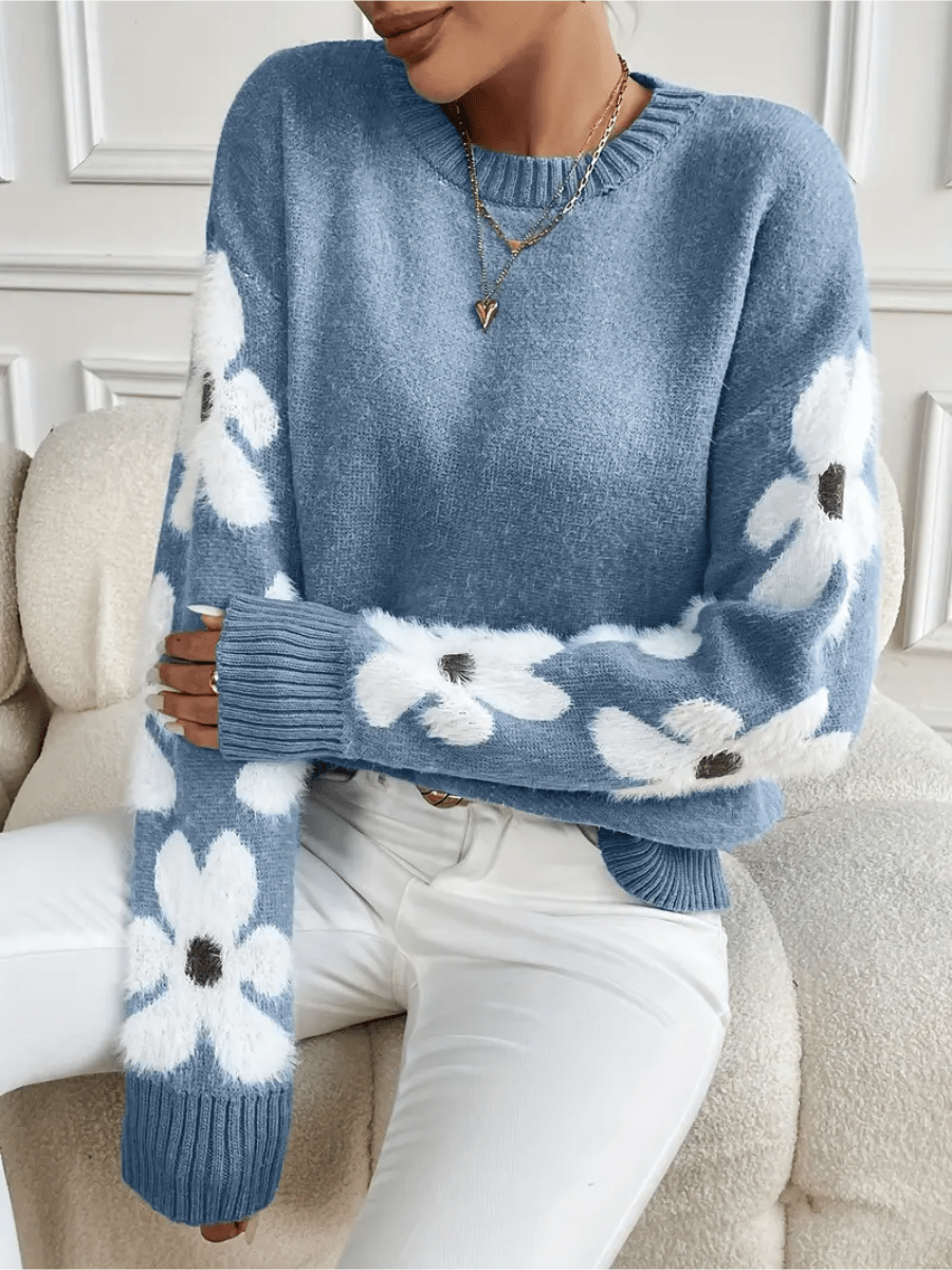 Velina Moda | Comfortable Floral Pattern Sweatshirt