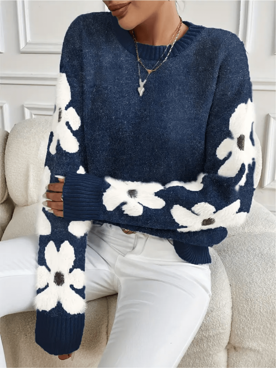 Velina Moda | Comfortable Floral Pattern Sweatshirt