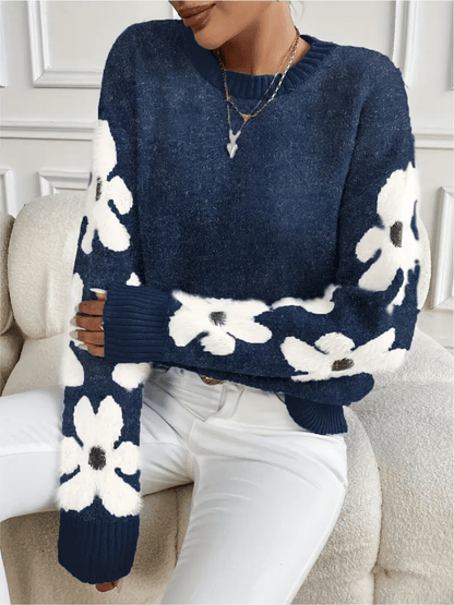 Velina Moda | Comfortable Floral Pattern Sweatshirt