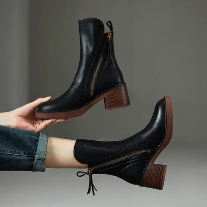 Velina Moda | Ankle Boots with Block Heel Fashionable Shoes