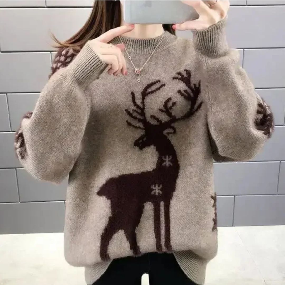 Velina Moda | Christmas Sweater Reindeer Sweater for the Winter
