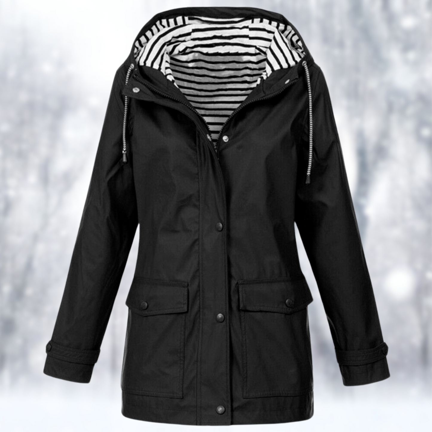 Velina Moda | Waterproof Rain Jacket with Hood - Functional Outerwear