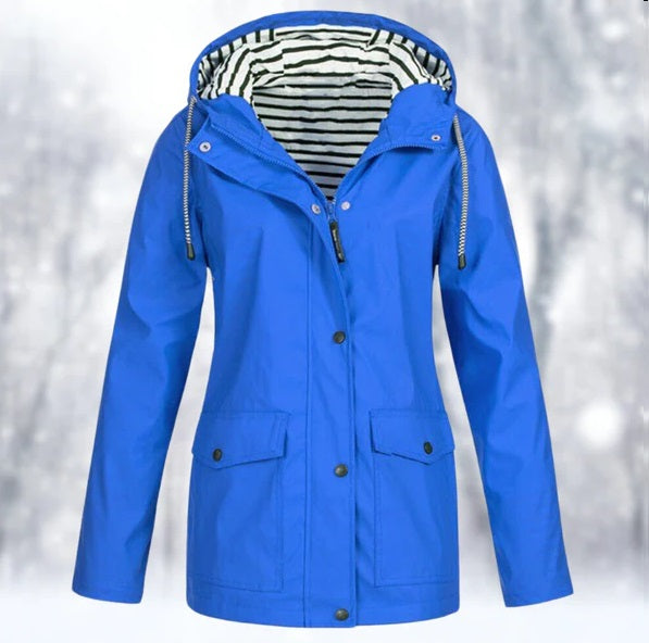 Velina Moda | Waterproof Rain Jacket with Hood - Functional Outerwear
