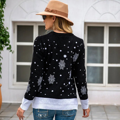 Velina Moda | Knitted sweater for women - Soft fit & festive Christmas pattern for winter