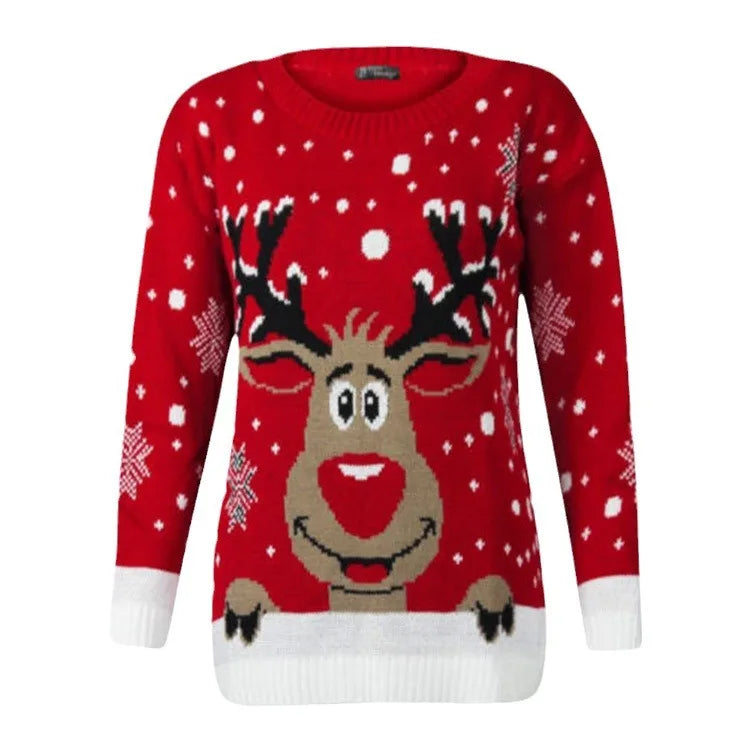 Velina Moda | Knitted sweater for women - Soft fit & festive Christmas pattern for winter