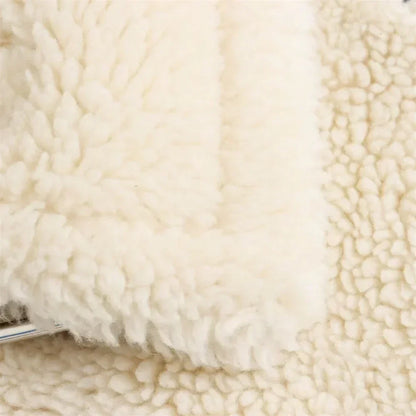 Velina Moda | Warm & soft Sherpa jacket with collar and zipper for winter