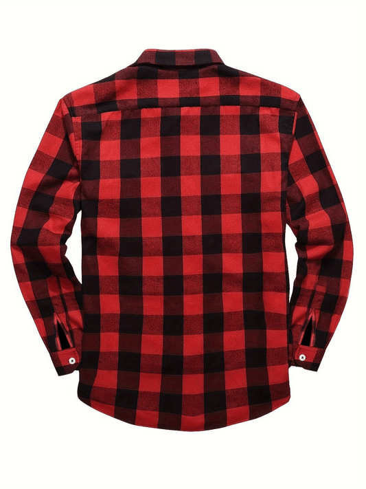 Velina Moda | Casual Men's Shirt with Lumberjack Print