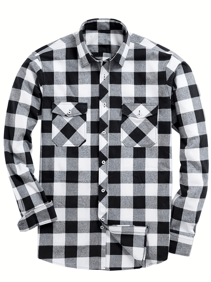 Velina Moda | Casual Men's Shirt with Lumberjack Print