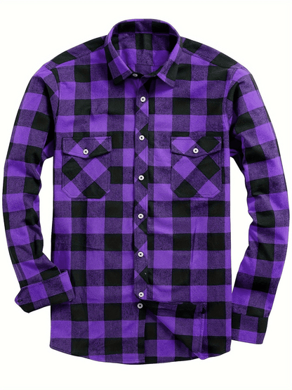 Velina Moda | Casual Men's Shirt with Lumberjack Print