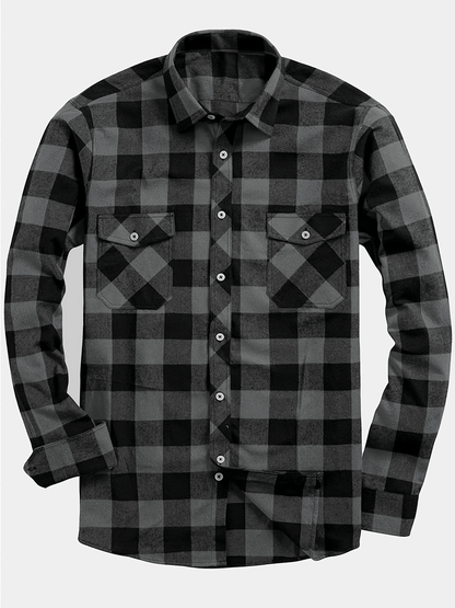 Velina Moda | Casual Men's Shirt with Lumberjack Print