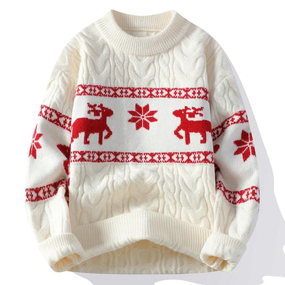 Velina Moda | Winter sweater with deer pattern - Warm & stylish knitted sweater for the holidays