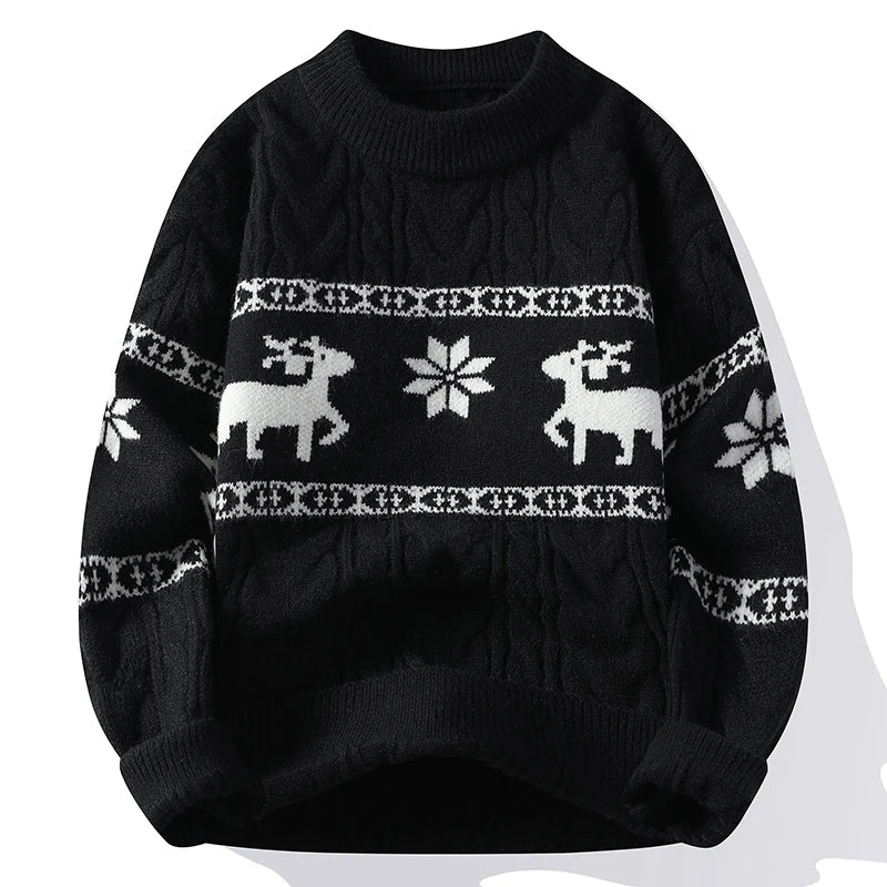 Velina Moda | Winter sweater with deer pattern - Warm & stylish knitted sweater for the holidays