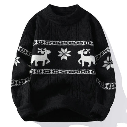 Velina Moda | Winter sweater with deer pattern - Warm & stylish knitted sweater for the holidays