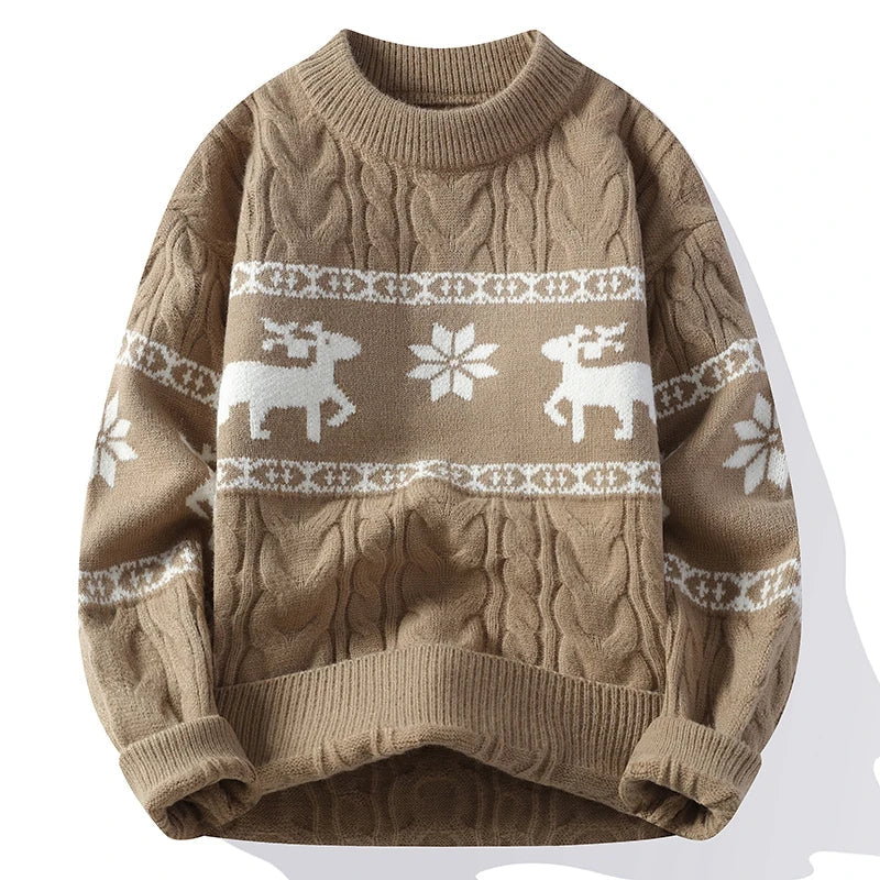 Velina Moda | Winter sweater with deer pattern - Warm & stylish knitted sweater for the holidays