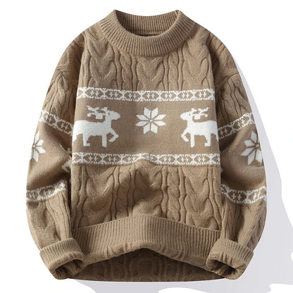 Velina Moda | Winter sweater with deer pattern - Warm & stylish knitted sweater for the holidays