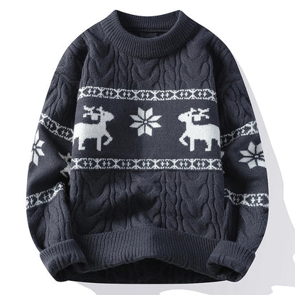 Velina Moda | Winter sweater with deer pattern - Warm & stylish knitted sweater for the holidays