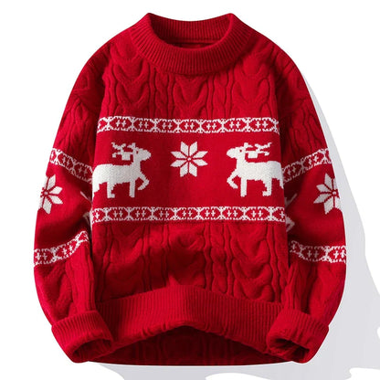 Velina Moda | Winter sweater with deer pattern - Warm & stylish knitted sweater for the holidays
