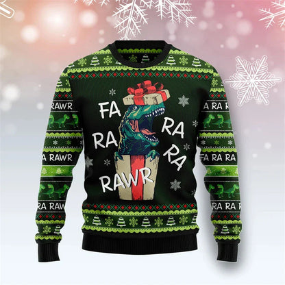 Velina Moda | Dinosaur Christmas Sweater - Funny & Comfortable Men's Sweater with 3D Print for the Holidays