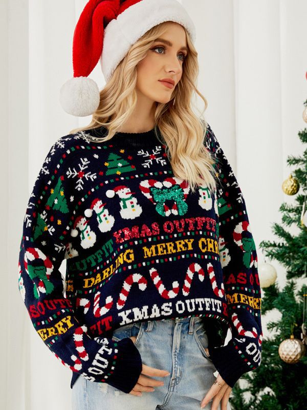 Velina Moda | Fake Christmas Sweater Women Built Holiday Pattern