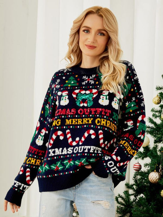 Velina Moda | Fake Christmas Sweater Women Built Holiday Pattern
