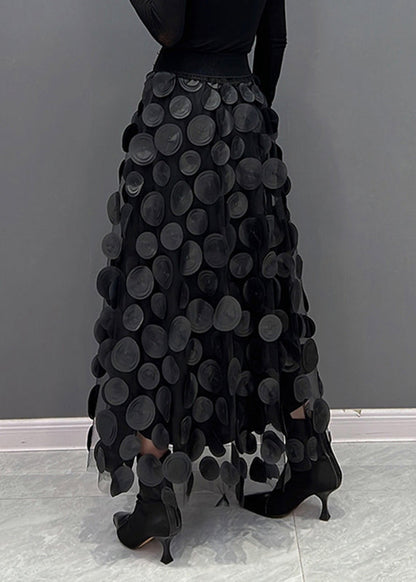 Velina Moda | Chic skirt made of polka dot and tulle patchwork