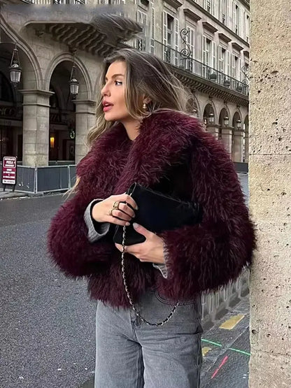 Velina Moda | Women's Coat Winter Long Faux Fur Coat
