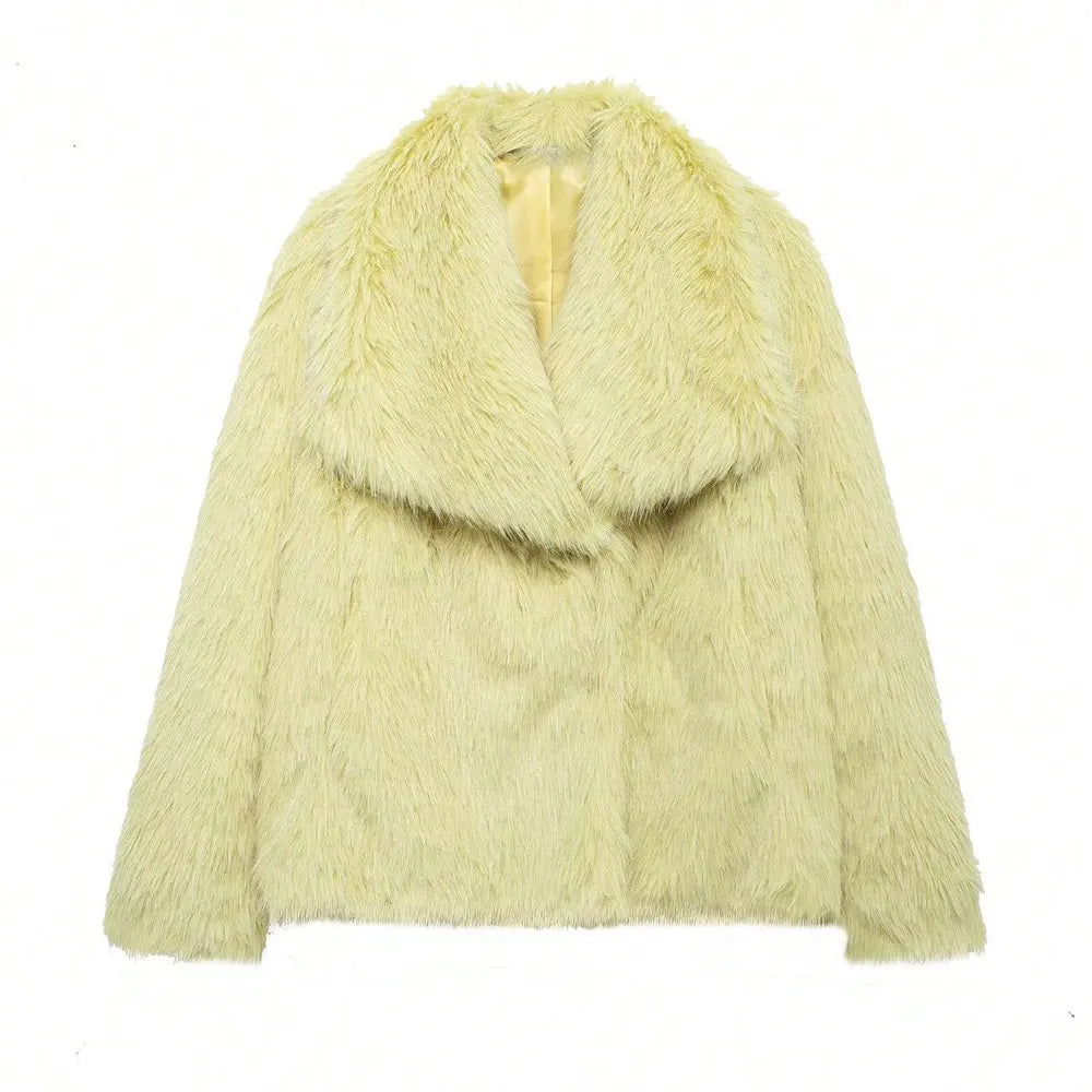 Velina Moda | Women's Coat Winter Long Faux Fur Coat