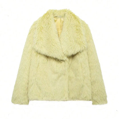 Velina Moda | Women's Coat Winter Long Faux Fur Coat
