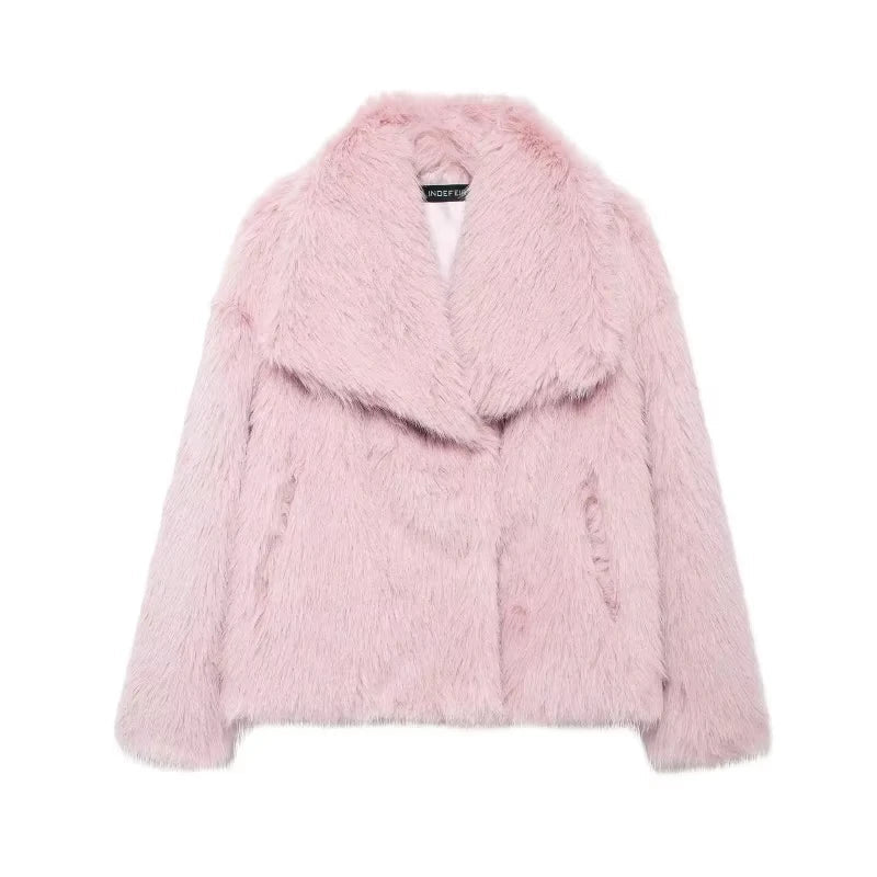 Velina Moda | Women's Coat Winter Long Faux Fur Coat