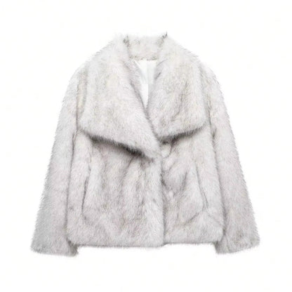 Velina Moda | Women's Coat Winter Long Faux Fur Coat