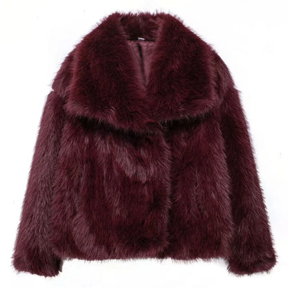 Velina Moda | Women's Coat Winter Long Faux Fur Coat