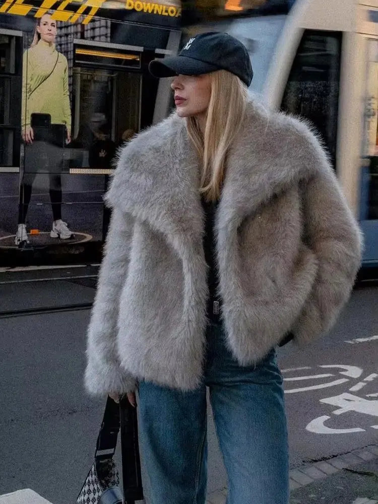 Velina Moda | Women's Coat Winter Long Faux Fur Coat
