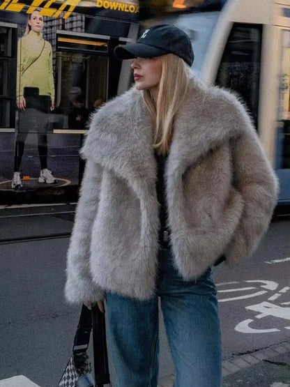 Velina Moda | Women's Coat Winter Long Faux Fur Coat