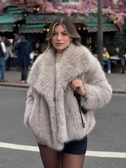 Velina Moda | Women's Coat Winter Long Faux Fur Coat
