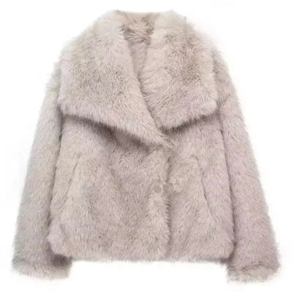 Velina Moda | Women's Coat Winter Long Faux Fur Coat