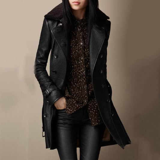 Velina Moda | Leather Jacket - 3/4 Leather Jacket