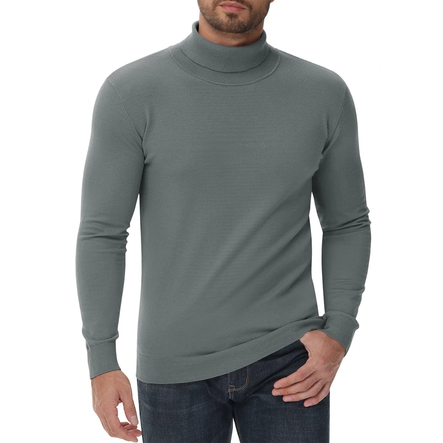 Velina Moda | Roll Neck Sweater - Men's Slim Fit