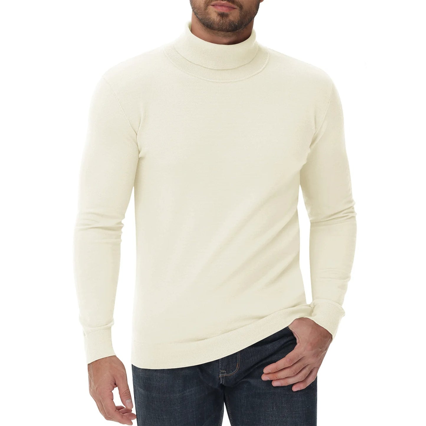 Velina Moda | Roll Neck Sweater - Men's Slim Fit