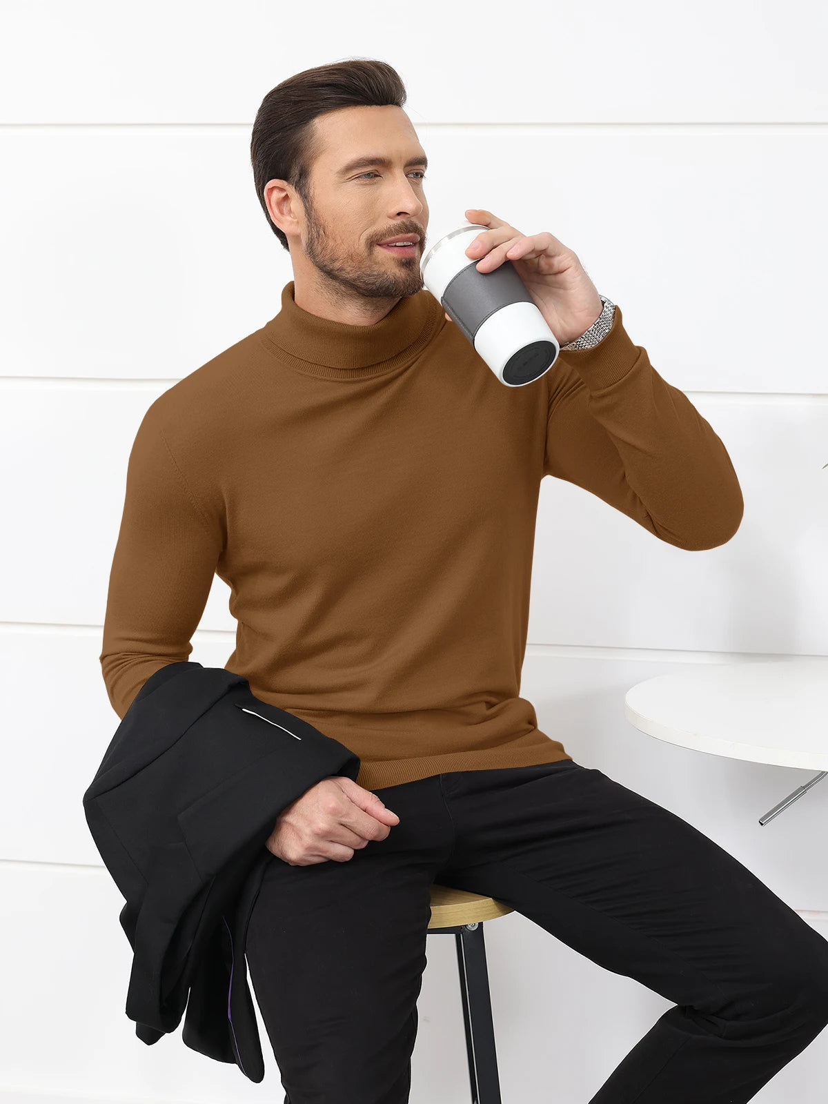 Velina Moda | Roll Neck Sweater - Men's Slim Fit